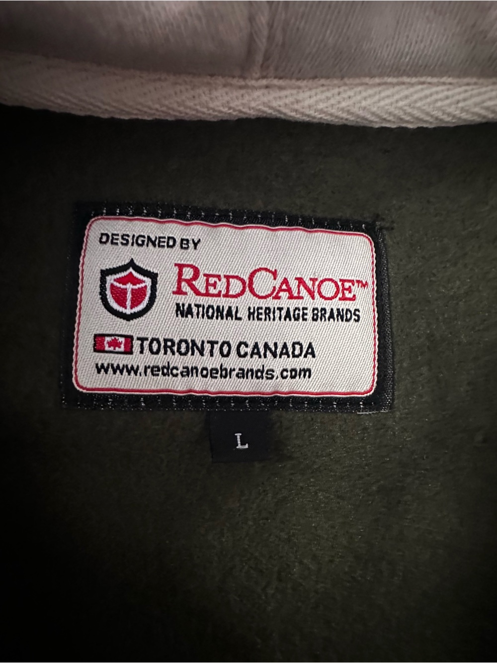 Red Canoe x Land Rover Heritage Pullover Hoodie Bronze Green Large NWT - Picture 12 of 13